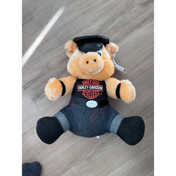Harley-Davidson Plush Piggy Biker Road Hog Play-By-Play 1993 Collectible - Picture 2 of 6